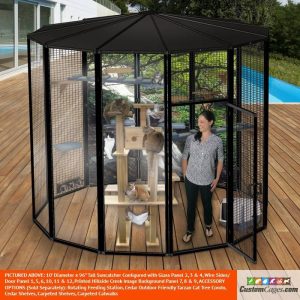 10 ft Diameter 96" Tall Suncatcher for Cats and Small Animals with Optional Glass Panels and Printed Background