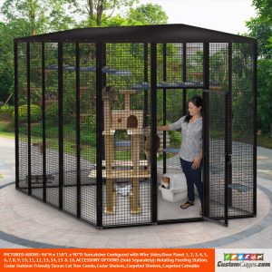 96"H x 150"L x 90"D Large Outdoor Cat Cage - 1