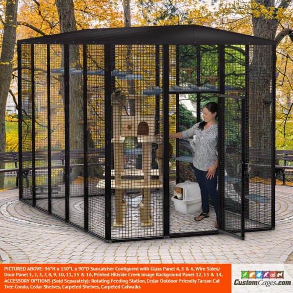 96"H x 150"L x 90"D Large Outdoor Cat Cage - 2