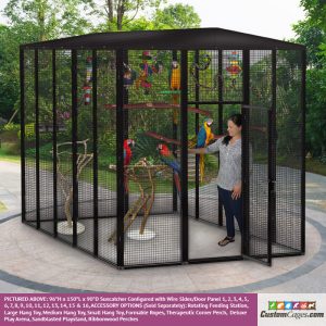 96"H x 150"L x 90"D Large Outdoor Bird Cage - 1