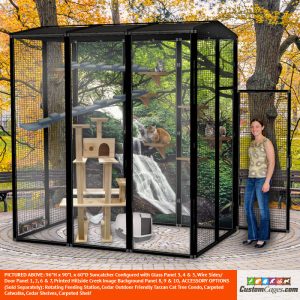 96"H x 90"L x 60"D Large Outdoor Cat Cage - 1