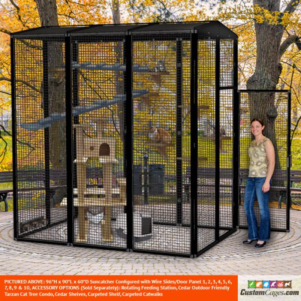 96"H x 90"L x 60"D Large Outdoor Cat Cage - 2