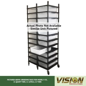 13 Level Breeding Rack (for Qty. 26, Model V-35, 21 Quart Tubs)