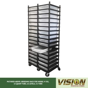 16 Level Breeding Rack (for Qty. 32, Model V-35s, 15 Quart Tubs)