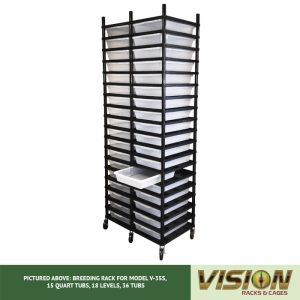 18 Level Breeding Rack (for Qty. 36, Model V-35s, 15 Quart Tubs)