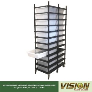 11 Level Breeding Rack (for Qty. 11, Model V-70, 44 Quart Tubs)