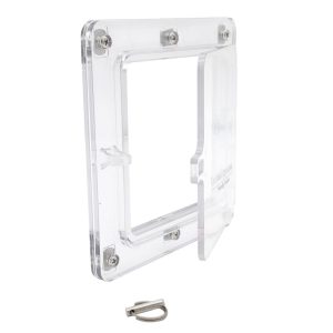 open hinged door with with pin