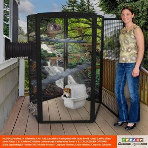 4 ft diameter 72 in tall Suncatcher with wire sides and door panels and optional backgrounds