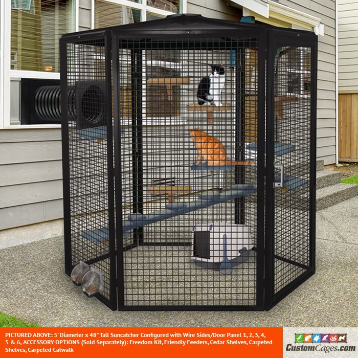 5 ft Diameter Suncatcher for Cats and Small Animals with Optional Freedom Kit and Cat Walk