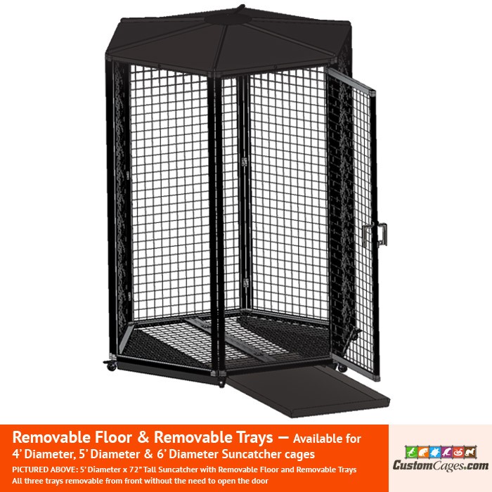 5 ft Dimension Suncatcher Cat and Small Animal Cage with Optional Removable Floor and Removable Trays