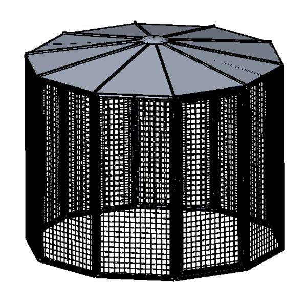 8 ft Diameter 72" Tall Suncatcher for Cats and Small Animals Drawing