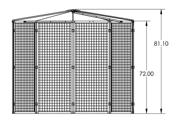 8 ft Diameter 72" Tall Suncatcher for Cats and Small Animals Dimensional Drawing Side View
