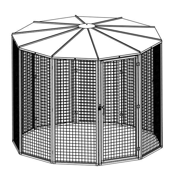 8 ft Diameter 72" Tall Suncatcher for Cats and Small Animals Drawing Isometric View