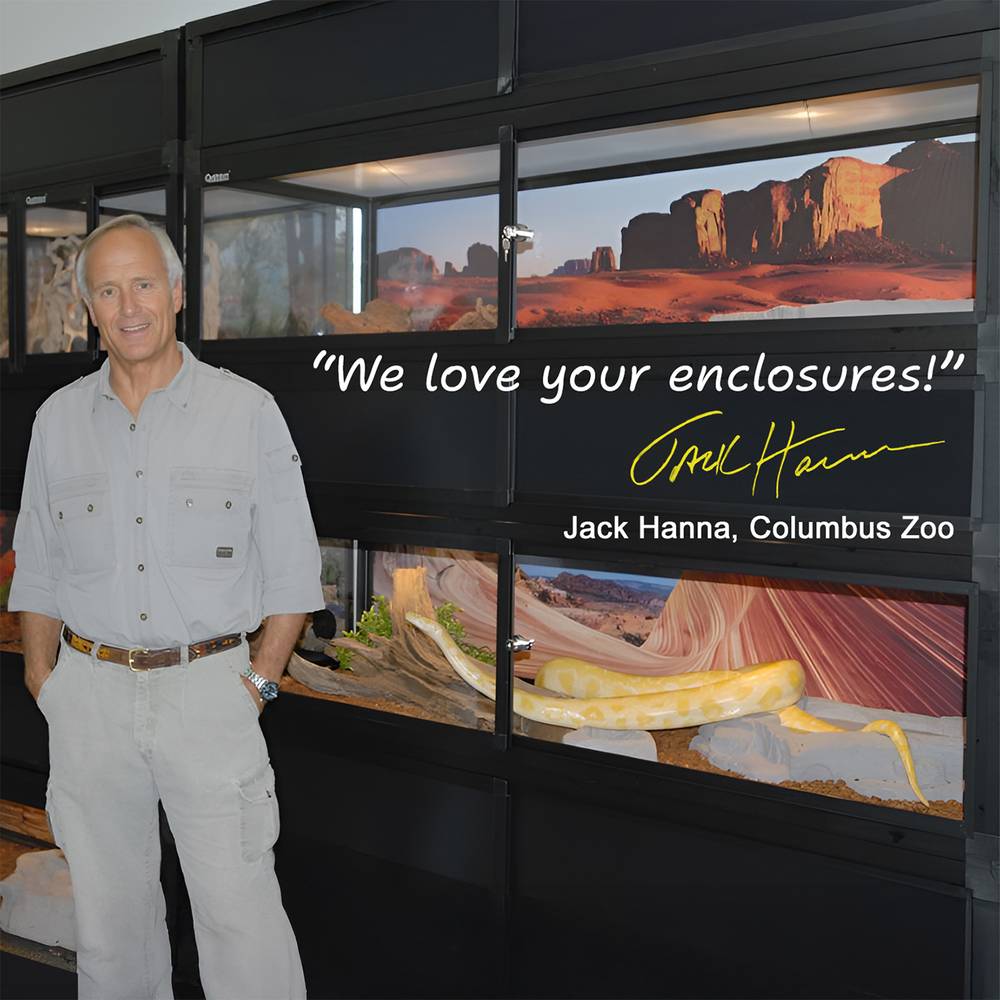 Jack Hanna, Columbus Zoo with Custom Cage's Hybrid Snake Cages